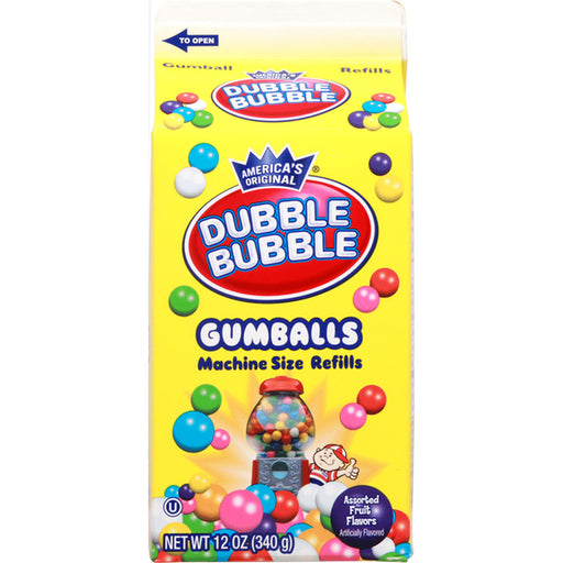 Dubble Bubble Assorted Gumballs Refill 12oz Carton