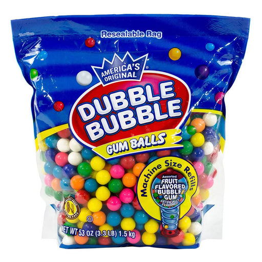 Dubble Bubble Assorted Gumballs 8 Flavors 3.3lb Bag