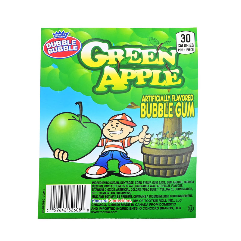 Dubble Bubble .92 Inch Gumballs Green Apple 1080 Count Case
