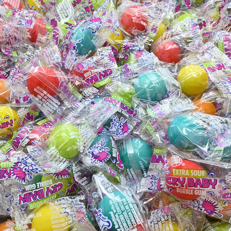 Dubble Bubble 3/4 Inch Gumballs Cry Baby Wrapped 1 lb