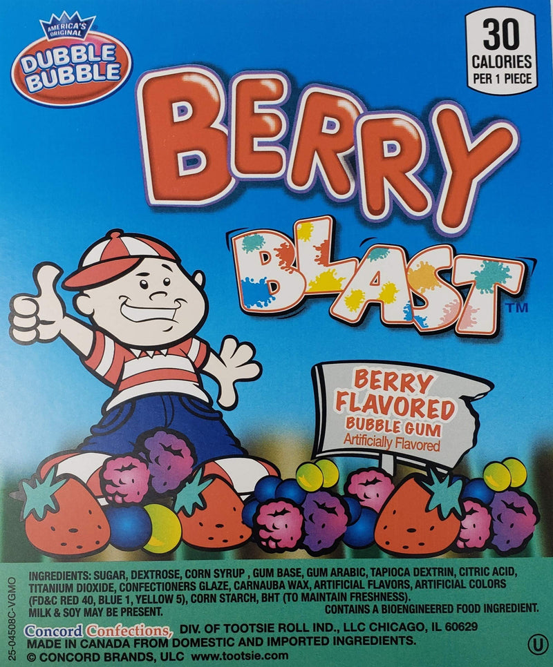 Dubble Bubble 1 Inch Gumballs Berry Blast 850 Count Case