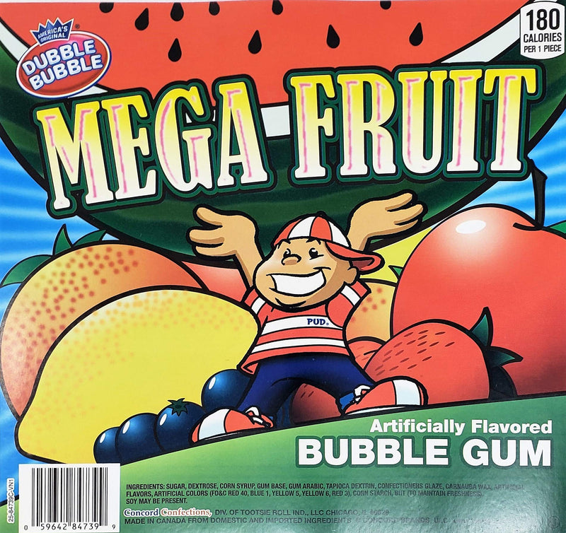 Dubble Bubble 2 Inch Gumballs Mega Fruit 138 Count Case
