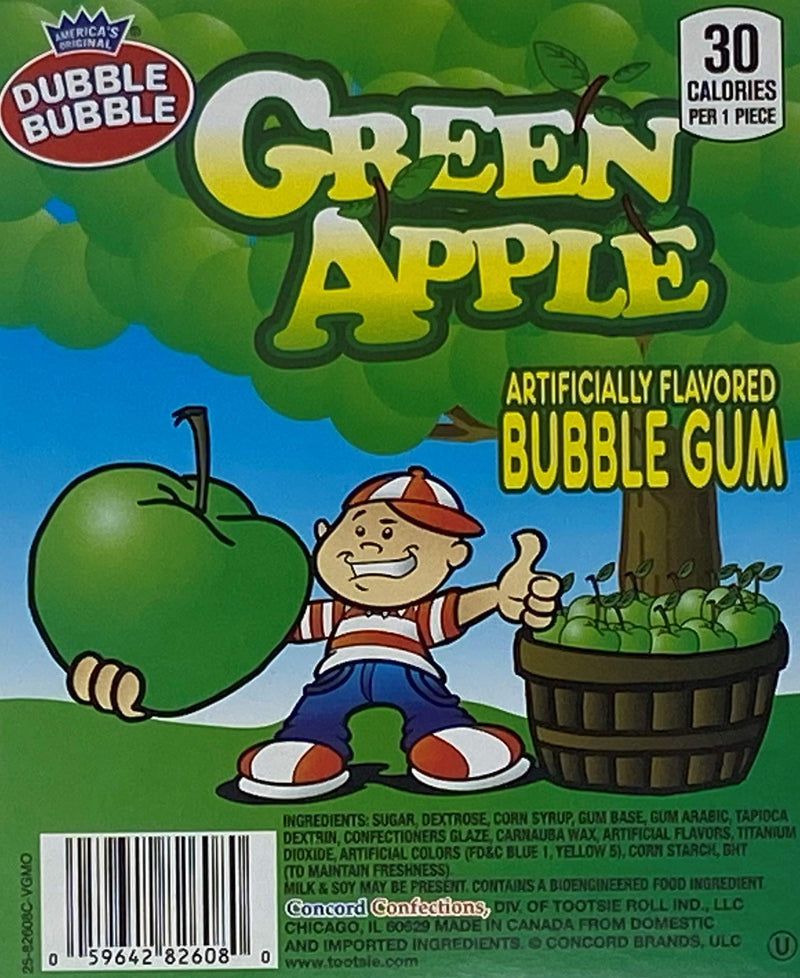 Dubble Bubble 1 Inch Gumballs Green Apple 5 lb