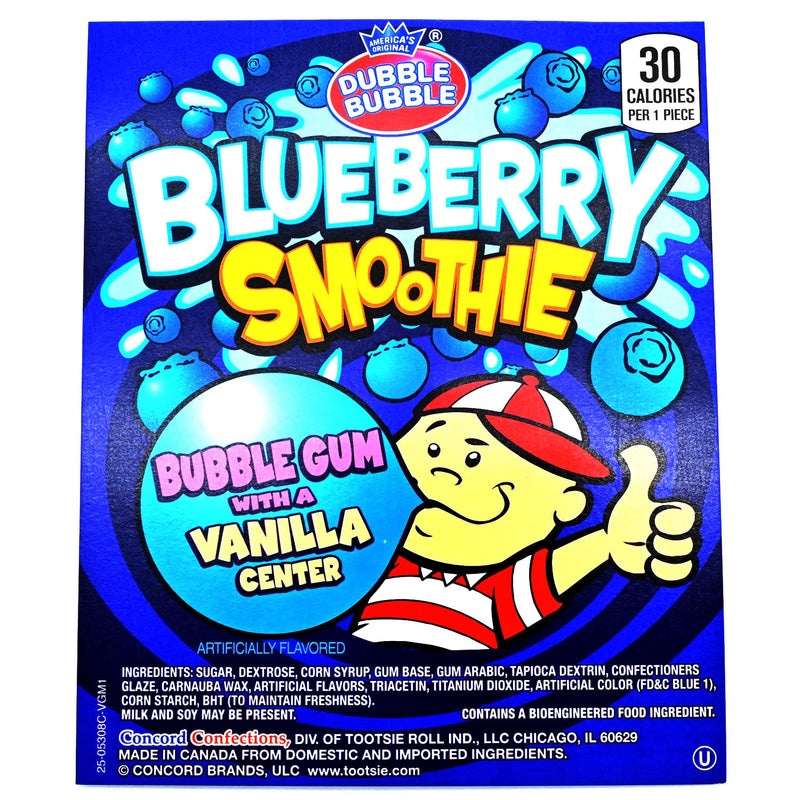 Dubble Bubble 1 Inch Blueberry Smoothie Gumballs 850 Count Case